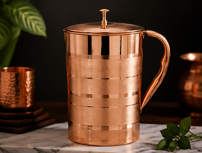 Premium Pure Copper Water Jug with Lid – 2 Litre