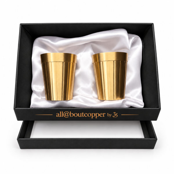 Gold-Finish Copper Tumbler Gift Set – Set of 2